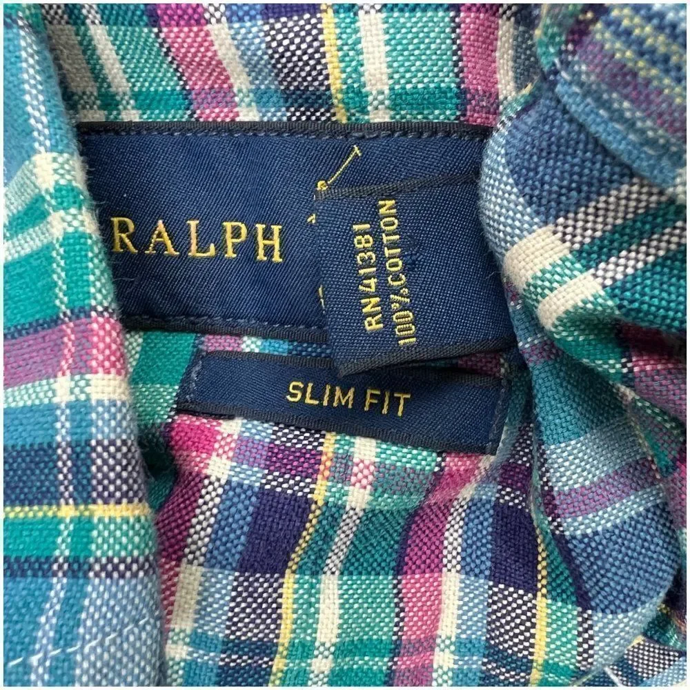 New POLO Ralph Lauren Men US S Multicolor Plaid Shirt Long Sleeve Button Down - Picture 6 of 7